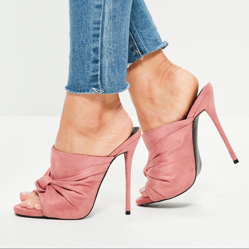 Misguided Pink Knot Detail Sandals